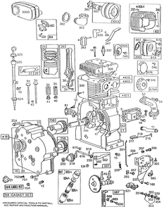 Cylinder,mufflers,piston Grp Diagram and Parts List for 254422-0342-XX  Briggs and Stratton Engine
